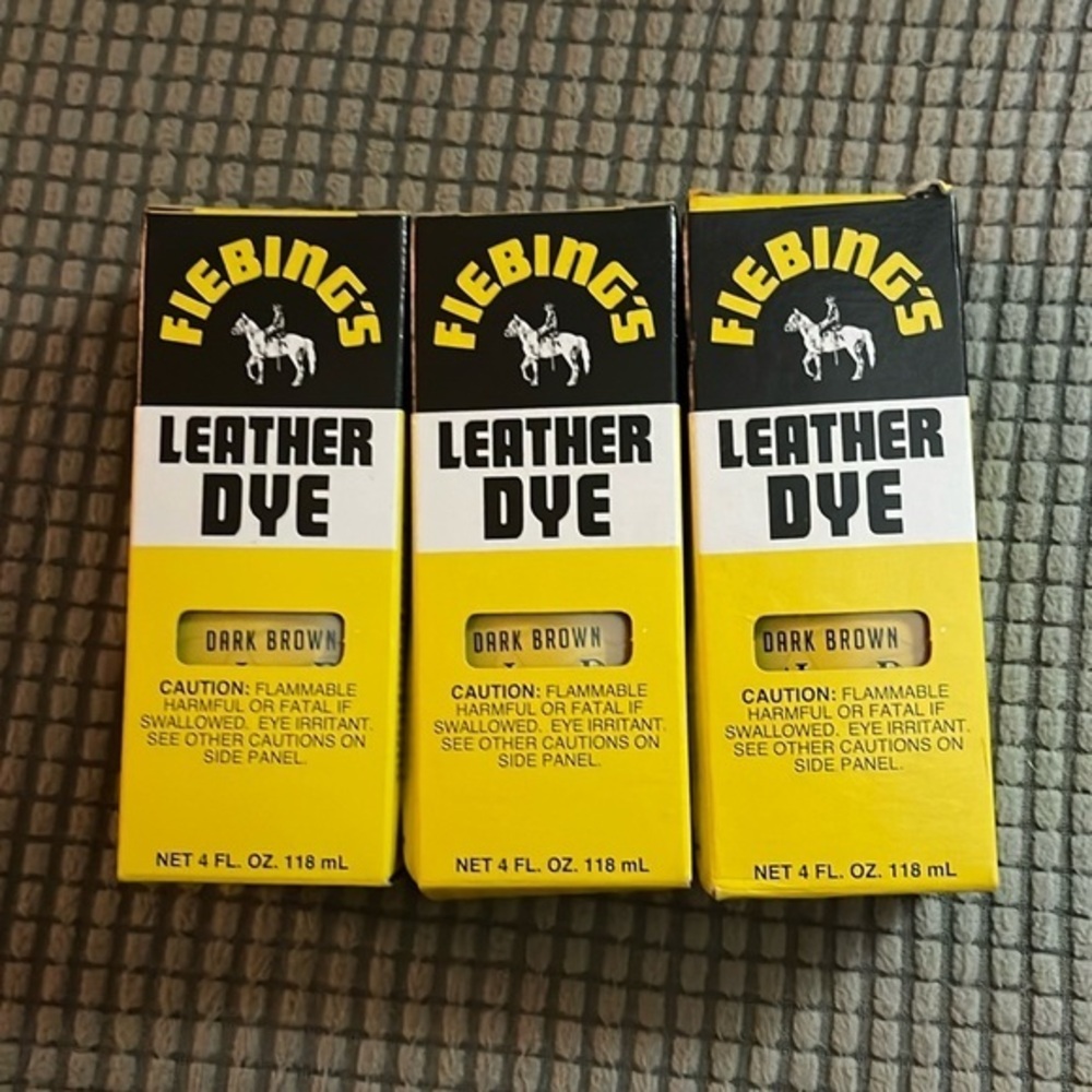 Lot Of 3 Fiebing’s Leather Dye Dark Brown 4oz Each New Never Opened